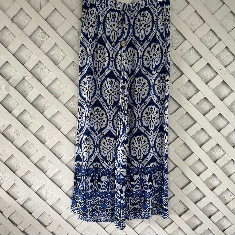 Haute Hippie Wide Leg High Rise Pull On Bohemian Pants M - Picture 2 of 8
